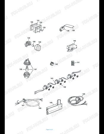 Взрыв-схема плиты (духовки) DELONGHI PGX 166 GHI - Схема узла 5