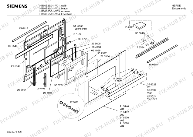 Схема №3 HB66E25 с изображением Инструкция по эксплуатации для духового шкафа Siemens 00587210