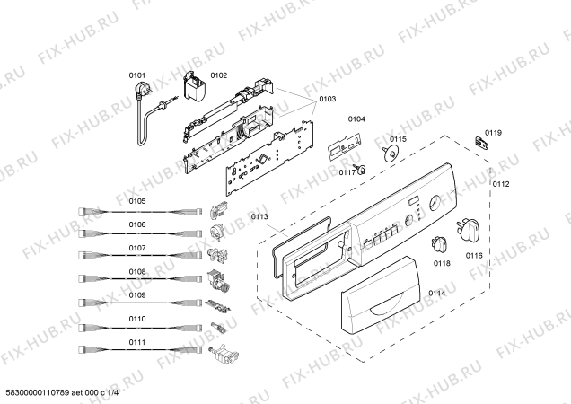 Схема №3 WFO246XEE Maxx WFO246X с изображением Панель управления для стиральной машины Bosch 00442567