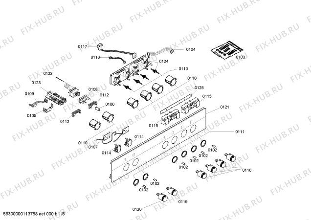 Схема №5 HEN700520 с изображением Панель управления для духового шкафа Bosch 00660043