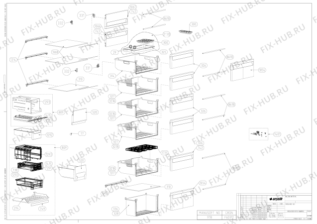 Схема №2 RFNE312L21W (7283648819) с изображением Корпусная деталь для холодильника Beko 4364382100