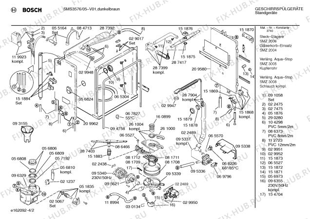 Схема №1 SMS3576 с изображением Панель для электропосудомоечной машины Bosch 00289916