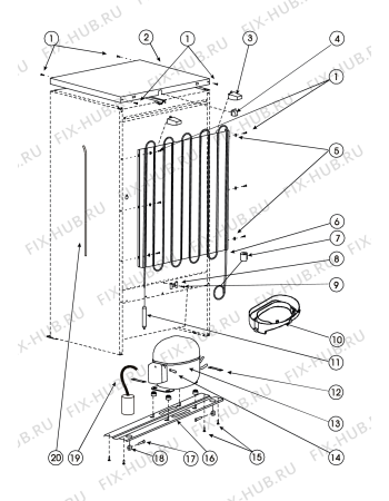 Взрыв-схема холодильника Indesit CA140GX (F035433) - Схема узла