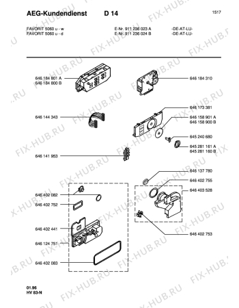 Схема №2 FAV5060 U-W с изображением Регулятор для посудомойки Aeg 8996461848005