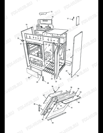 Взрыв-схема плиты (духовки) DELONGHI GEB 8541 GB S I - Схема узла 2