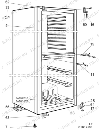 Взрыв-схема холодильника Elektro Helios KF2777 - Схема узла C10 Cabinet