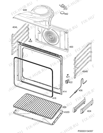 Взрыв-схема плиты (духовки) Arthur Martin AKM6631PAX - Схема узла Oven