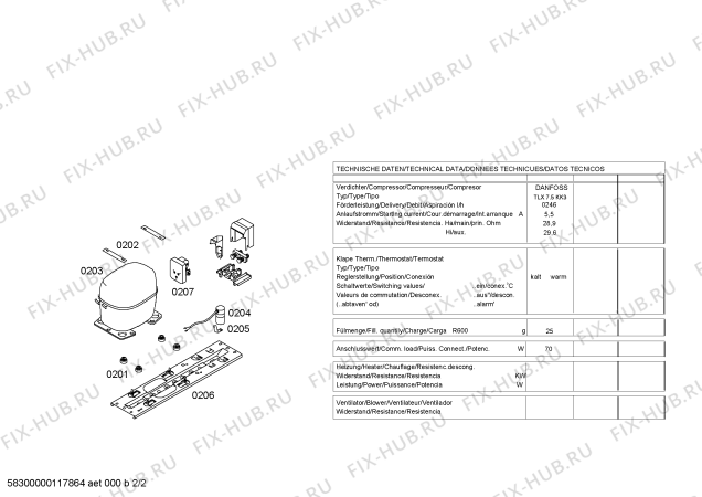 Взрыв-схема холодильника Lynx 4GV10D30 - Схема узла 02
