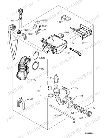 Взрыв-схема стиральной машины Zanussi FE1006NN - Схема узла Hydraulic System 272