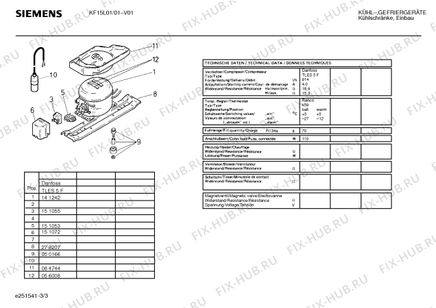 Взрыв-схема холодильника Siemens KF15L01 - Схема узла 03