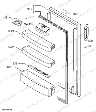 Взрыв-схема холодильника Faure FRA17800WA - Схема узла Door 003