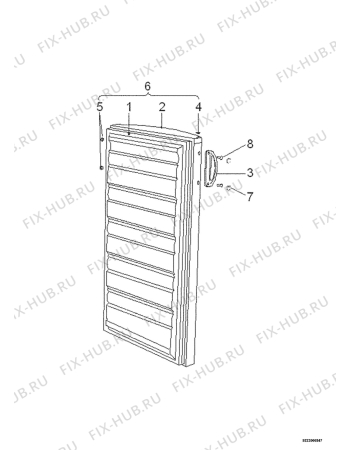 Взрыв-схема холодильника Elektro Helios FG2460 - Схема узла Door 003