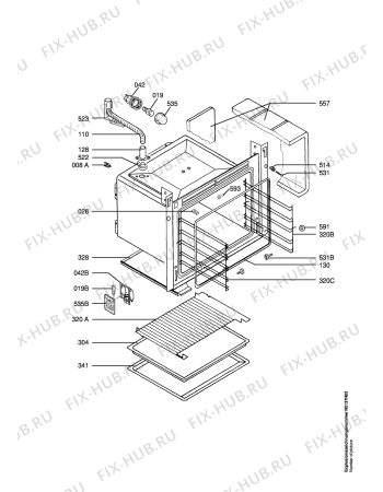 Взрыв-схема плиты (духовки) Aeg CE6140-1-D - Схема узла Oven