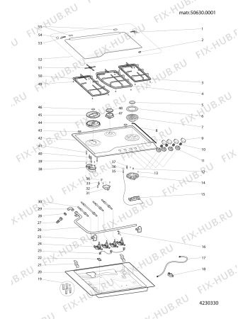 Схема №1 PH730RTIX (F073053) с изображением Поверхность для электропечи Indesit C00283082