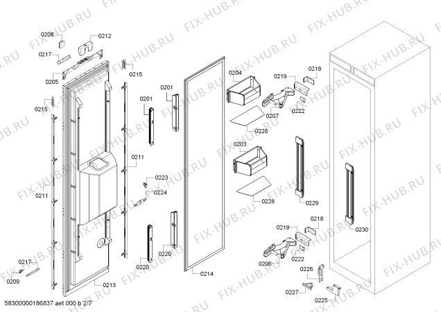 Схема №5 RF463301 Gaggenau с изображением Панель для холодильника Bosch 11004367