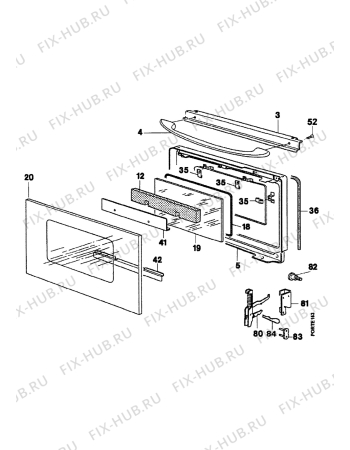 Взрыв-схема плиты (духовки) Electrolux EK6163/2 - Схема узла Upper door