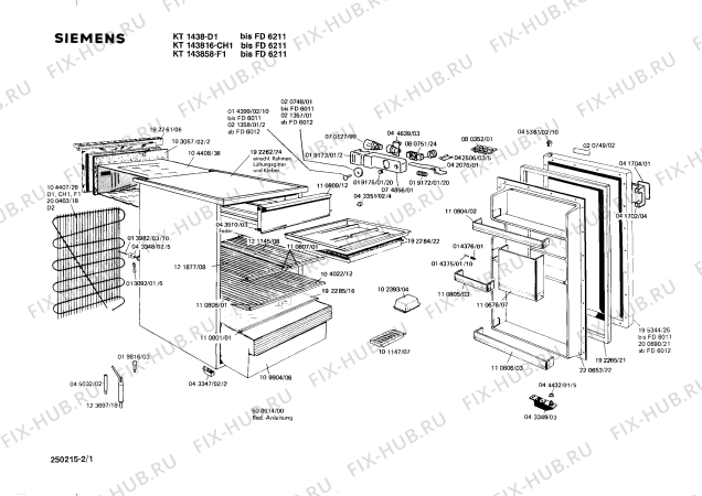 Схема №1 KT143858 с изображением Решетка для холодильной камеры Bosch 00104022