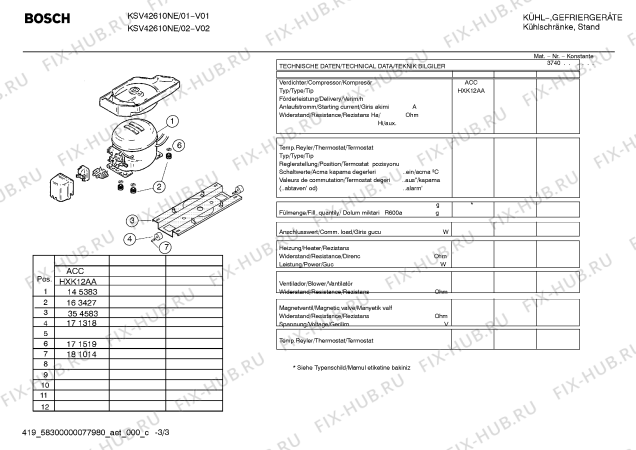 Взрыв-схема холодильника Bosch KSV42610NE - Схема узла 03