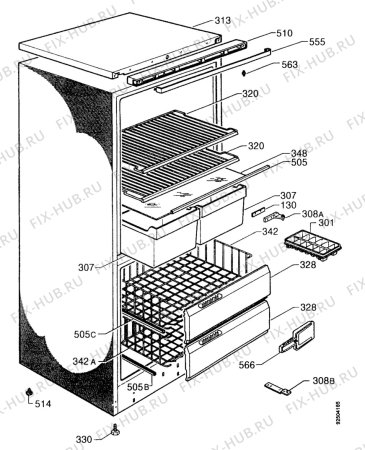 Взрыв-схема холодильника Zanussi Z18/8K - Схема узла Housing 001