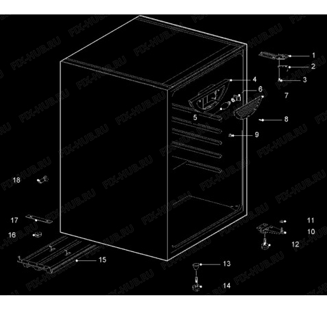 Взрыв-схема стиральной машины Frigidaire RL236T - Схема узла Cabinet + armatures