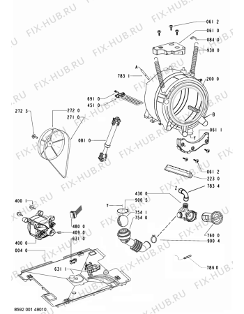 Схема №1 AWOE 8759 с изображением Обшивка для стиралки Whirlpool 480111104988