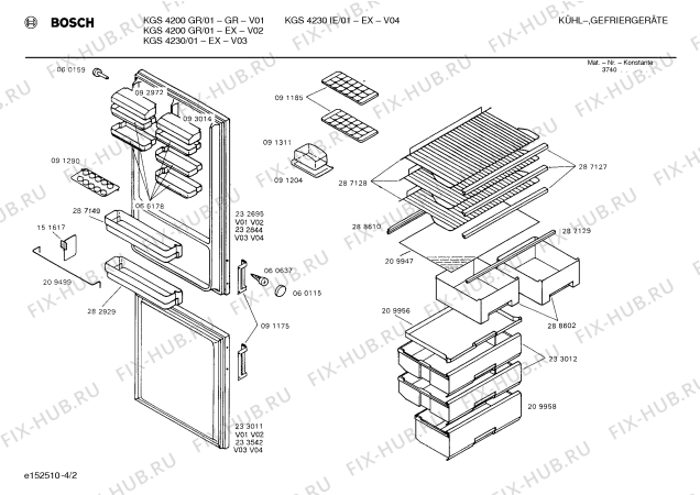 Взрыв-схема холодильника Bosch KGS4230 - Схема узла 02