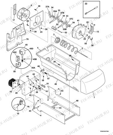 Взрыв-схема холодильника Electrolux ERL6296XX3 - Схема узла Ice container