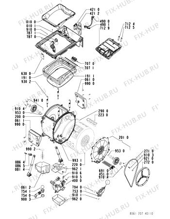 Взрыв-схема стиральной машины Whirlpool AWT 2070/1 - Схема узла