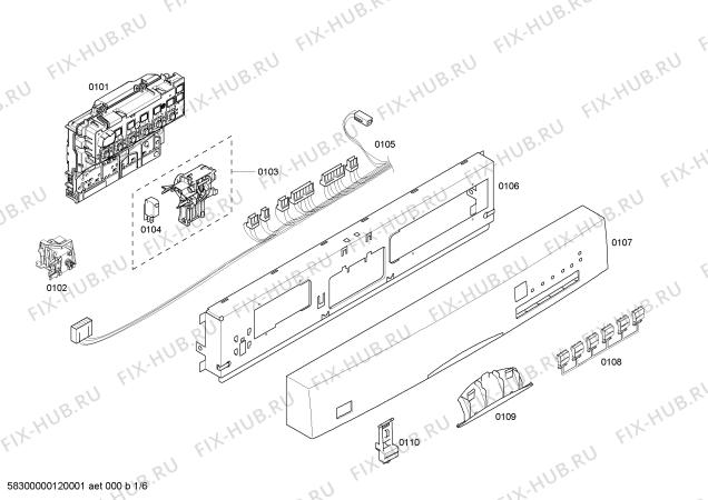 Схема №3 SHE56C02UC Bosch с изображением Кабель для посудомоечной машины Bosch 00641391