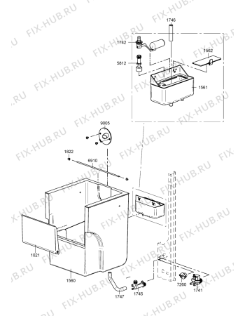 Схема №2 ADN 102 с изображением Проводка для холодильной камеры Whirlpool 482000006498