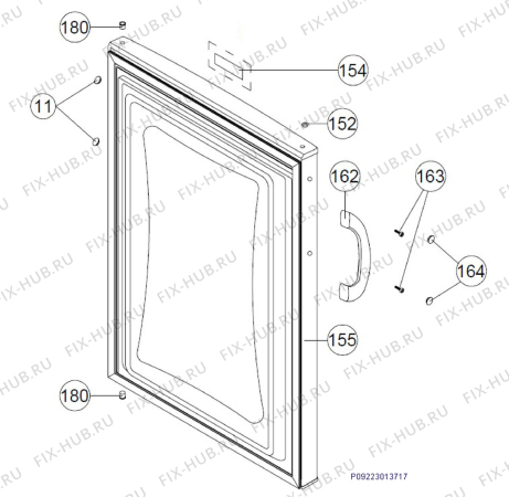 Взрыв-схема холодильника Zanussi ZFT209W0 - Схема узла Door