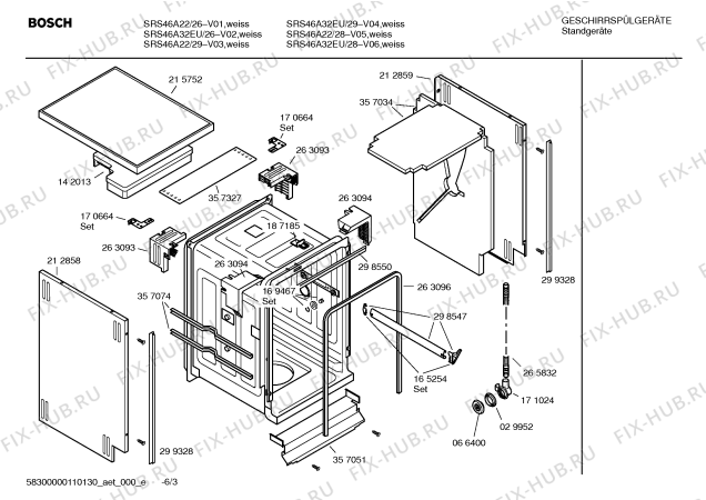 Схема №2 SRS4002GB с изображением Столешница для посудомойки Bosch 00215752