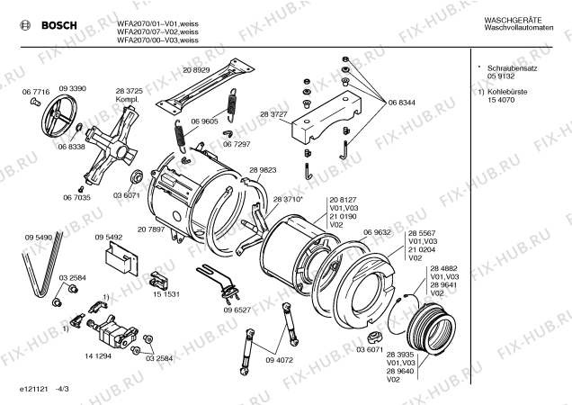 Взрыв-схема стиральной машины Bosch WFA2070 - Схема узла 03