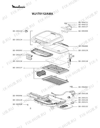 Схема №1 WJ170112/AMA с изображением Держатель для вафельницы (бутербродницы) Moulinex SS-203132