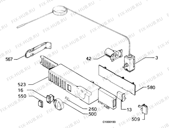 Взрыв-схема холодильника Electrolux ER1421U - Схема узла Thermostat