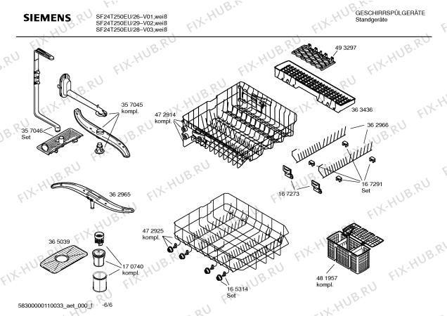 Схема №4 SF25T251EU с изображением Краткая инструкция для посудомойки Siemens 00589987
