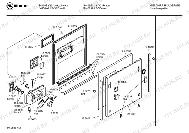 Схема №2 S4456B3 Art:SI650B с изображением Вкладыш в панель для посудомойки Bosch 00362359