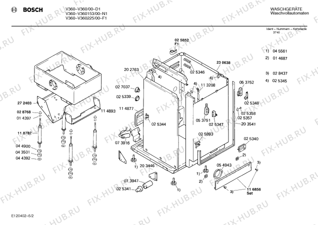 Взрыв-схема стиральной машины Bosch V360153 V360 - Схема узла 02