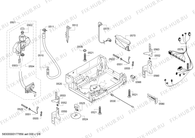 Взрыв-схема посудомоечной машины Siemens SX65L034EU - Схема узла 05
