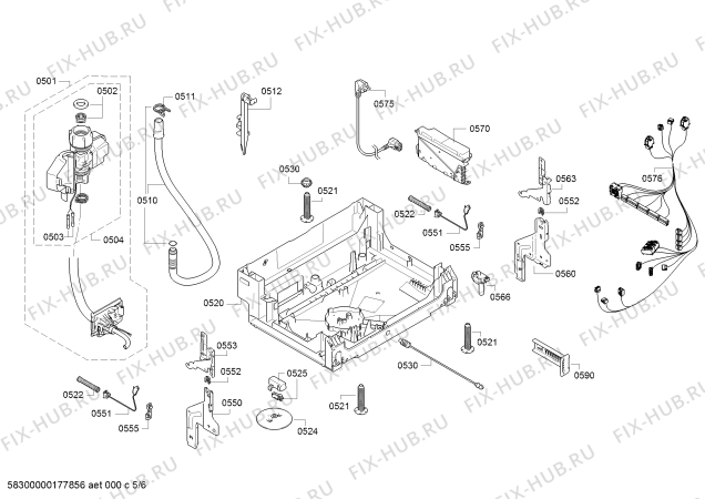 Взрыв-схема посудомоечной машины Bosch SBV53L50EU SilencePlus - Схема узла 05