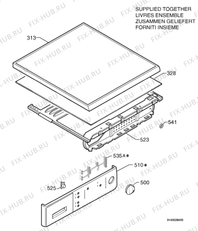 Взрыв-схема стиральной машины Privileg 611278_20538 - Схема узла Command panel 037