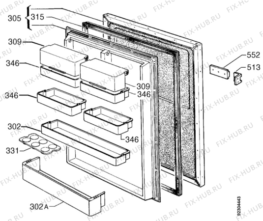 Взрыв-схема холодильника Elektra KI171S - Схема узла Door 003