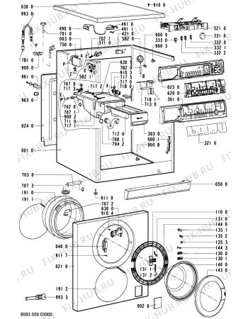 Схема №1 WAK 7660/2-D с изображением Обшивка для стиралки Whirlpool 481245213856