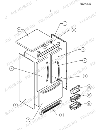 Схема №5 KRFC 9016 с изображением Всякое для холодильника Whirlpool 482000014830