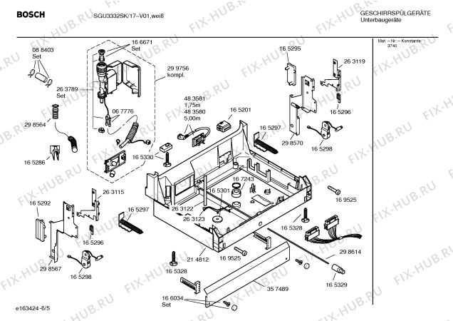 Взрыв-схема посудомоечной машины Bosch SGU3332SK - Схема узла 05