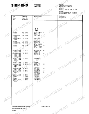 Схема №4 FM601Q4 с изображением Инструкция по эксплуатации для видеотехники Siemens 00530521