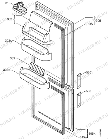 Взрыв-схема холодильника Electrolux ER8029B - Схема узла Door 003