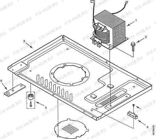 Взрыв-схема микроволновой печи Electrolux EMS1875 - Схема узла Section 5