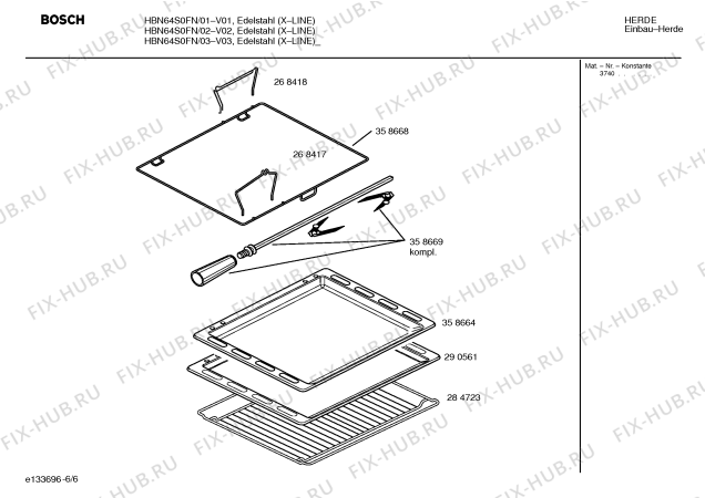 Схема №4 HBN64S0FN с изображением Инструкция по эксплуатации для плиты (духовки) Bosch 00527778