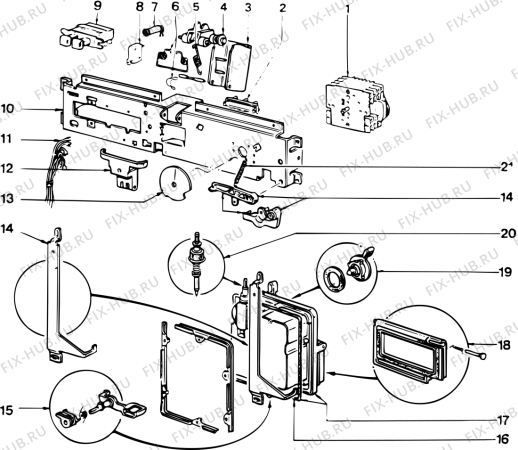 Взрыв-схема посудомоечной машины SCHOLTES LAVEVAIS12283 (F011045) - Схема узла